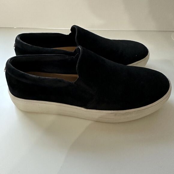Steve Madden Womens Shoes Gills Casual Slip On Platform Loafer Black Suede 7M - Picture 6 of 8